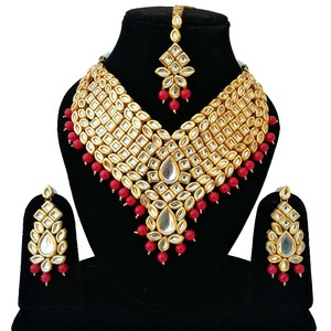 Vintage Style Zircon Flower Shape Alloy 24K Gold Plated Jewelry Set Necklace Earrings Headpiece White Wedding Anniversary - Product Image 1