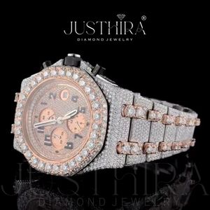 Best Quality Affordable Luxury Moissanite Diamond Watch Fully Iced Out Quartz Movement <b>Wristwatch</b> for Daily Available For Sale - Product Image 3