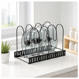 Pots and Pans Organizer <b>Rack</b> for Under Cabinet <b>Kitchen</b> <b>Storage</b> Metal Pan Holder & Pot Lid <b>Rack</b> for Pantry Organization - Product Image 3