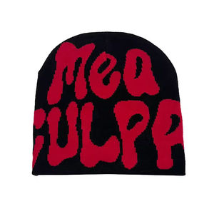 Gorro de punto con diseño de calavera, logotipo personalizado, jacquard, MOQ bajo, con dobladillo, para invierno, unisex, para adultos - Product Image 2