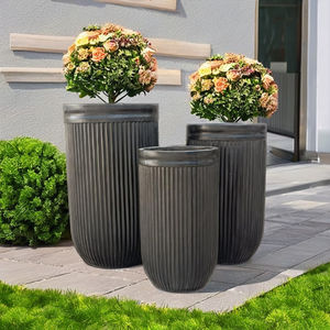 Pot de fleurs en béton léger de luxe, pot de jardin moderne pour l'extérieur, pot de plante en fibre-ciment durable et écologique - Product Image 1
