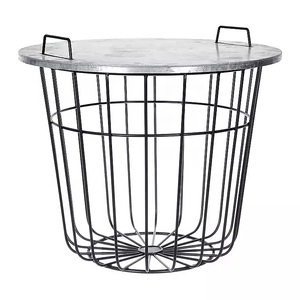 Mesa auxiliar de acento de Metal de diseño clásico, mesa de aperitivos galvanizada de alta calidad para sala de estar, mesa de Metal de forma Rectangular - Product Image 6