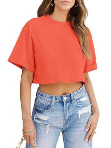 Cotton T Shirt Women Fit Breathable Jersey Fabric Spring Summer High Quality Casual Slim Fit Short Sleeve Custom <b>Tops</b> Tee - Product Image 3