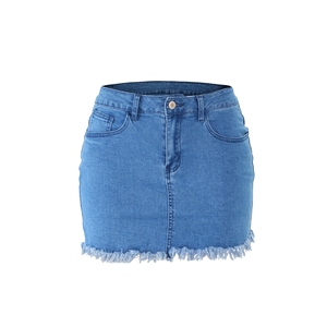 Jupe en jean élégante pour femme, style Y2K, avec poches, taille haute, boutonnée, décontractée, mode estivale, vente en gros, best-seller - Product Image 1