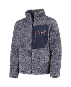 Giacca Sherpa Full Zip Sherpa per ragazze grandi capitelli blu scuro maiuscolo | Outerstuff - Product Image 3