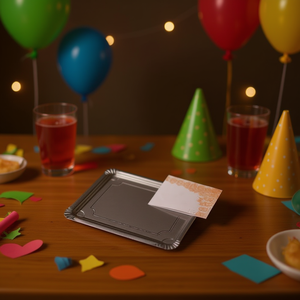 Plateaux jetables pour billets de banque en carton avec couvercle pour fêtes - Kit de fournitures pour fêtes - Product Image 2