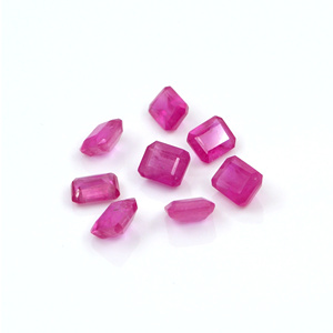 Rubis naturels de Bangkok, octogones calibrés 4x5mm, pierres précieuses de rubis naturelles facettées pour la fabrication de bijoux, prêtes à l'emploi - Product Image 1