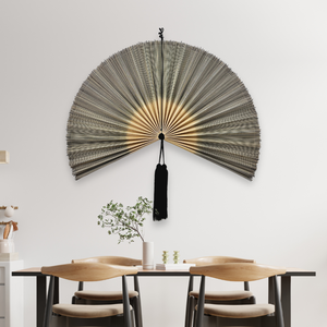 Cheap Price Freeship Bamboo <b>Wall</b> Fan Boho Natural Handmade Bamboo <b>Wall</b> <b>Art</b> Fan Headboard for Livingroom Bedroom - Product Image 2