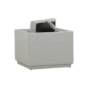 Pouf de rangement carré haut de gamme avec espace de rangement dissimulé et repose-pieds pour la maison, l'appartement et le salon - Product Image 3