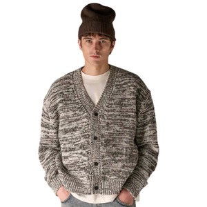 Men Mixed Yarn Knitted <b>Cardigan</b> <b>Sweater</b> Button Up V Neck Soft Warm Knit Casual Winter Fashion Streetwear Top - Product Image 2