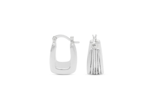 Pendientes de Plata 925 con Diseño Angular Doble en Forma de U, Modernos [dia. 4.0 mm] - Product Image 4