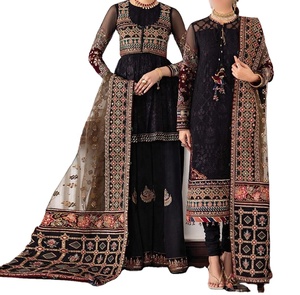 Colección de verano 2022 indio pakistaní último trabajo manual Organza bordada pesada Salwar Kameez Venta caliente ocasiones especiales - Product Image 1
