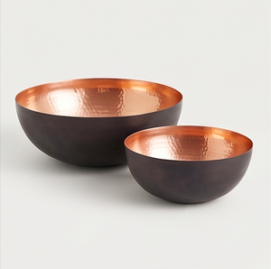 Handmade Metal <b>Bowls</b> Set Copper Finish Minimalist Design Decorative Serving <b>Bowls</b> Round Shape Polished Surface For Kitchen Use - Product Image 1