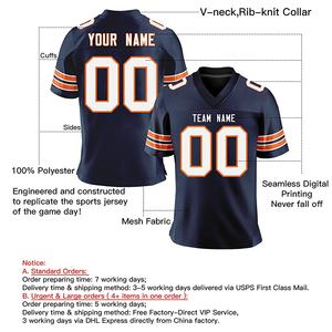 Camiseta de Fútbol Americano Transpirable con Estampado por Transferencia de Calor, 100% Poliéster, Personalizable con Logotipo del Equipo, Nombre del Jugador, OEM, Secado Rápido - Product Image 4