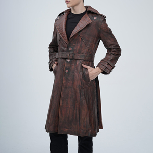 Abrigo Largo de Cuero Genuino para Hombre en Color Único, Calidad Premium, Servicio de Personalización de Marca ODM, Venta al Por Mayor de Ropa de Invierno - Product Image 5