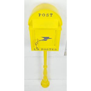 Blue Coated Gold Crown Emblem Hand Casted Technique Metal <b>Post</b> <b>Box</b> With Pillar Stand For Outdoor Home Decoration Garden Display - Product Image 6
