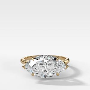 Bagues de fiançailles en diamant 2 carats taille marquise, cultivées en laboratoire, sertissage à griffes, or massif 14k 18k, solitaire moderne pour demande en mariage, bande de 1,67 mm - Product Image 1