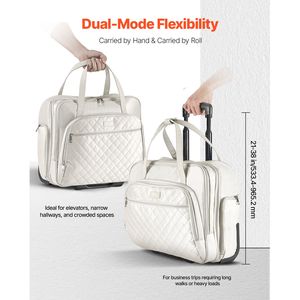 Borsa Trolley per Laptop da Lavoro, Adatta per Dispositivi fino a 15.6 Pollici, Valigetta con 2 Ruote Fisse Telescopiche - Product Image 5