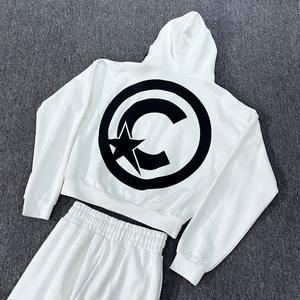 Conjunto de Sudadera con Capucha y Pantalones Deportivos Personalizados, con Apliques Vintage, Logotipo Bordado, Sudadera con Capucha Desgastada, Conjunto Deportivo para Hombre - Product Image 4