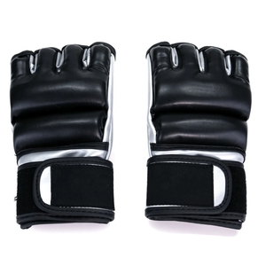 Gants d'entraînement MMA rembourrés en mousse haute densité - Mitaines de sparring durables argentées avec support large pour le poignet - Fabrication OEM personnalisée - Product Image 4