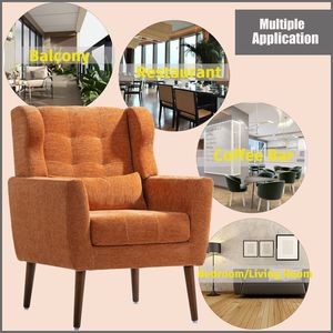 Poltrona Moderna Stile Mid-Century per Soggiorno, Comoda Sedia Imbottita in Tessuto Chenille con Imbottitura in Schiuma - Product Image 2
