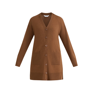 <b>Long</b> Sleeve <b>Women's</b> V-Neck Knit <b>Cardigan</b> With Pockets Solid Color Casual Autumn Winter Sweater Full Length Button Front Coat - Product Image 1