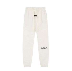 Pantalon de survêtement en coton pour homme, taille élastique avec cordon de serrage, décontracté, avec poches latérales, poids moyen, pour l'automne - Product Image 2
