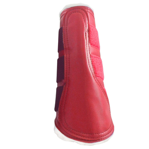 Bottes de protection pour chevaux, doublées de polaire rouge, couleur unie, pour la protection des jambes - Product Image 2