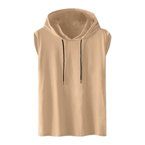 Camiseta sin Mangas con Capucha para Hombre, Color Sólido, Secado Rápido, Ajuste Deportivo, Tejido de Poliéster Transpirable, Ropa Casual, Logotipo Personalizado - Product Image 6