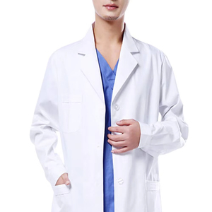 เสื้อกาวน์แพทย์ผ้าฝ้าย 100% สกรีนโลโก้ตามสั่ง ขายส่ง แบบ unisex สำหรับแพทย์ พยาบาล ชุดยูนิฟอร์มสีขาวสำหรับโรงพยาบาล เสื้อกาวน์แล็บแขนยาวสีขาว - Product Image 2