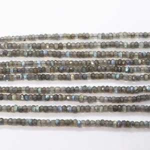Cuentas facetadas de labradorita natural, cuentas de piedras preciosas de labradorita, hilo de cuentas de labradorita de 13 pulgadas para joyería - Product Image 3
