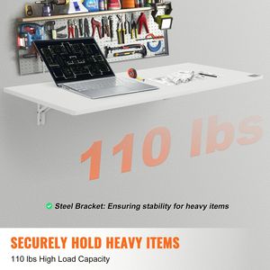 43.31 \ "X 18.11 \" staffa in ferro pieghevole a parete tavolo galleggiante per scrivania a goccia per sala da pranzo a casa ufficio lavanderia cucina Bar - Product Image 3