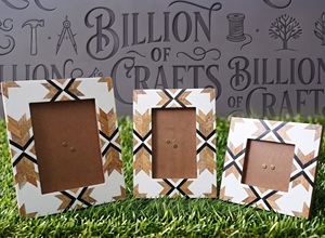 Modern <b>Wooden</b> Photo <b>Frame</b> Rectangular Handmade Decorative Tabletop Display Vertical <b>Picture</b> <b>Frame</b> with Geometric Pattern - Product Image 3