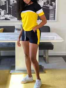 Ensemble deux pièces t-shirt et short de qualité supérieure, tenues élégantes, respirantes, légères, imprimées numériquement, ensemble été pour femmes - Product Image 4