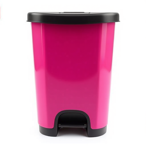 Cubo de Basura con Tapa Abatible Rosa, con Tapa y Tapa Superior Negra, 18L, Cubo de Pedal Elegante, Cubo de Basura - Product Image 1