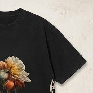 Camisetas Extra Grandes para Mujer con Hombros Caídos, Personalizadas con Logotipo DTF, en Color Negro, Tela de Algodón Grueso de Alta Calidad - Product Image 5