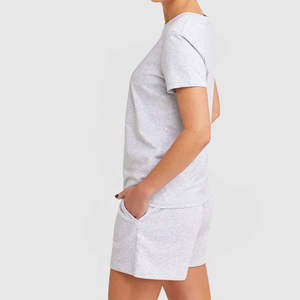 Ensemble T-shirt et short décontracté pour femme, dernière tendance, en coton, pour l'été, vente en gros - Product Image 4