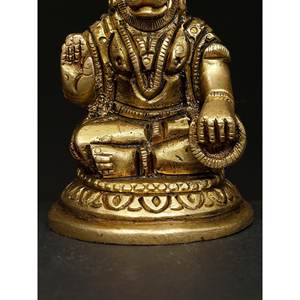 Fait à la main 3 pouces Lord Hanuman Statue en laiton petit article de bénédiction fabriqué en Inde Sculpture oeuvre - Product Image 1
