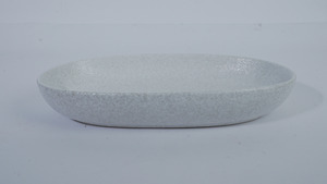Japanese <b>Style</b> White Speckled Bamboo Fiber Durable Eco-Friendly Oval Plate for Restaurant HORECA Pasta Salad Main Course Serving - Product Image 2