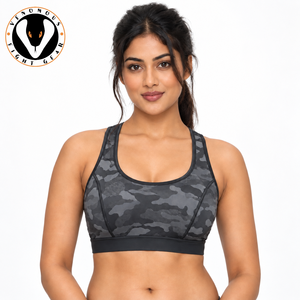 Soutien-gorge de sport haute qualité à maintien élevé, respirant à l'avant, en Spandex/Nylon, ajustement confortable, construction durable pour le fitness - Product Image 1