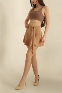 Jupe Courte Décontractée Taille Haute pour Femme 2026 – Nouveau Style, Meilleur Design, Imprimé Style Soleil, Couleurs Unies, 100% Coton, Été - Product Image 3