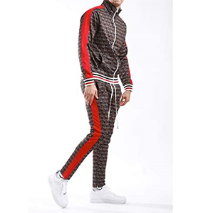 ชุดวอร์มผู้ชายคอสูง2ชิ้น,สำหรับฤดูหนาวฤดูใบไม้ร่วงมีสไตล์ชุดวอร์มซิปหน้ามีซิปลายทางด้านข้าง - Product Image 2