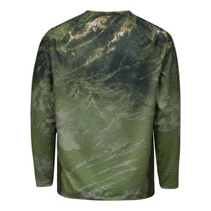 เสื้อตกปลาแขนยาวผู้ชาย UPF 50 พิมพ์ลายแบบ Sublimation แห้งเร็ว โพลีเอสเตอร์ ลายพรางสีน้ำเงิน เสื้อพูลโอเวอร์ - Product Image 5