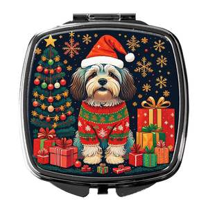 Espejo de maquillaje decorativo de Navidad habanero compacto, regalo de diseño de mano plegable portátil para mujeres y niñas - Product Image 1