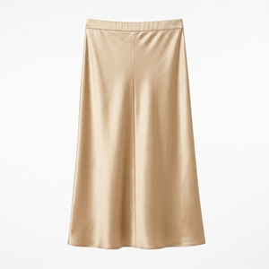 Jupe mi-longue trapèze élégante et décontractée pour femme, en satin uni boutonnée, taille haute, antidérapante, idéale pour l'été – Vente en gros OEM/ODM, personnalisation du logo en usine - Product Image 2