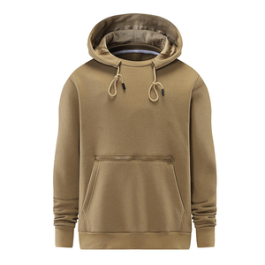 Sweat-shirt à capuche noir pour homme, coupe classique, en coton French Terry, décontracté, avec poche avant, pour l'automne - Product Image 1