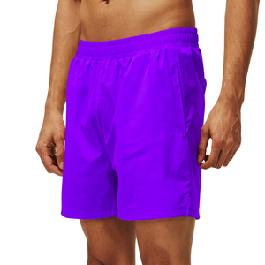 <b>Men's</b> Eco-Friendly Solid <b>Yellow</b> Elastic Waist Quick Dry Breathable Running <b>Shorts</b> with Pockets Casual Fitness Gym Wear - Product Image 3