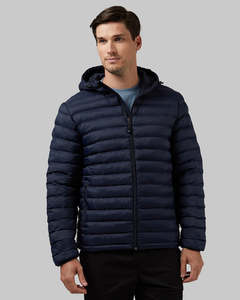 Veste matelassée à capuche pour homme, coupe-vent, rembourrage en polyester, hiver, décontractée, fermeture éclair, coupe régulière - Product Image 3