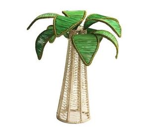 Modern Creative Tropical Rattan Candle Holder Palm <b>Tree</b> Design Handmade Wicker Home Decor for Dining <b>Table</b> and Parties - Product Image 3