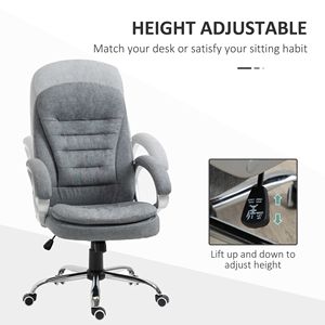 Sedia da ufficio ergonomica regolabile con comoda imbottitura (Grigio) - Product Image 4